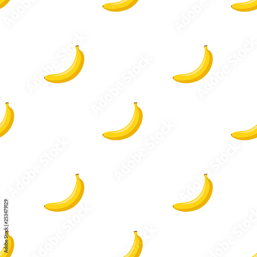 Seamless pattern with banana on white background