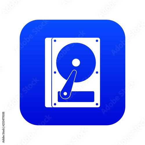 HDD icon digital blue for any design isolated on white vector illustration
