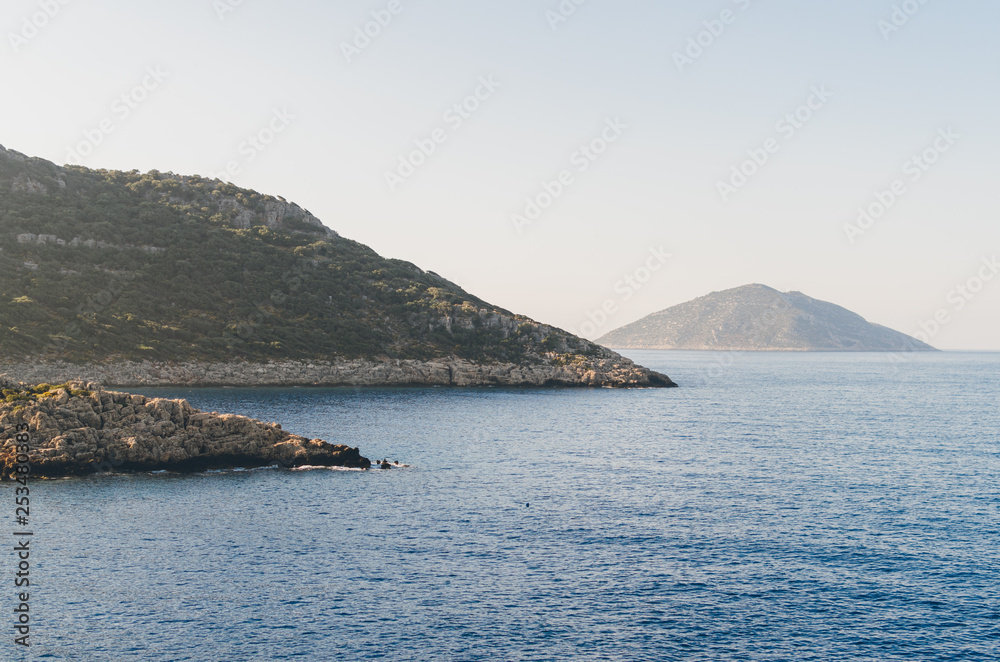 The turquoise sea near Kas, Antalya, Turkey The turquoise sea near Kas, Antalya, Turkey