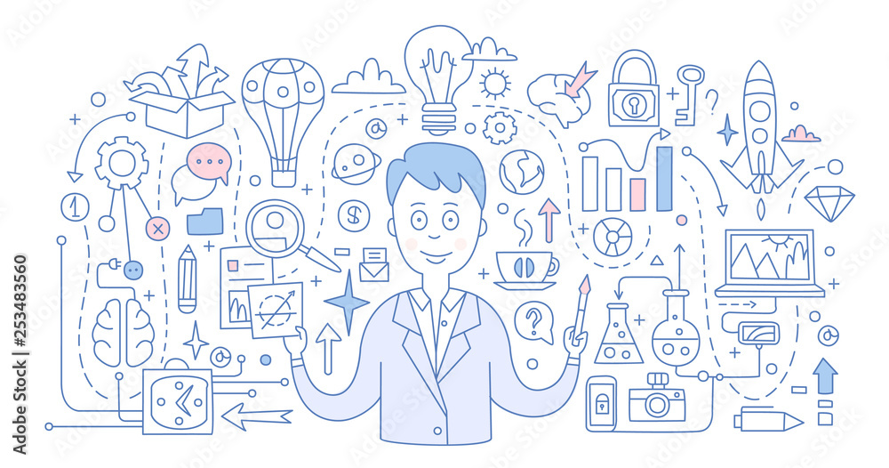 Creative Process, Handdrawn Vector Illustration Creative Process, Handdrawn Vector Illustration