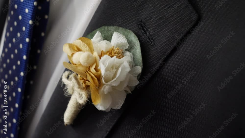 Flower in wedding groom jacket