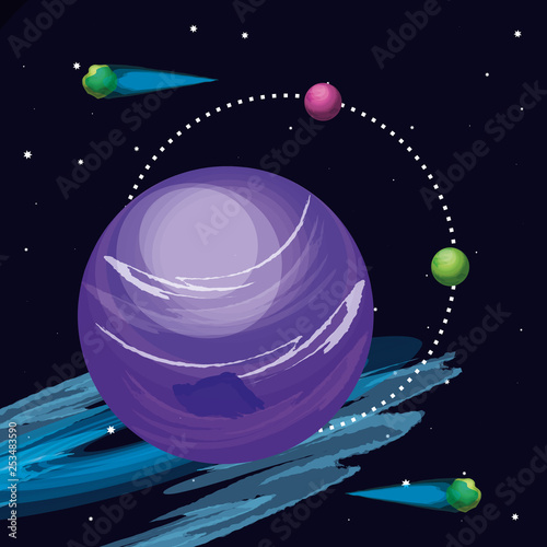 space with pluto planet universe scene