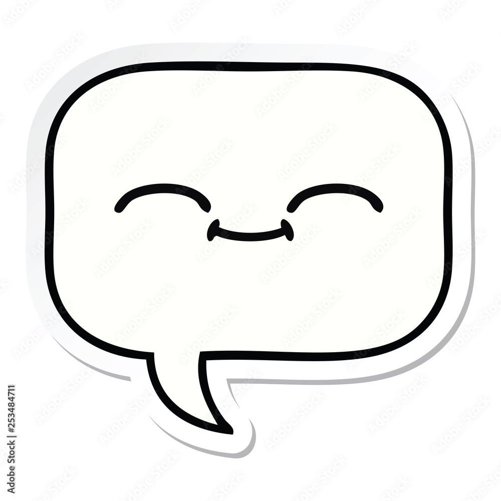 sticker of a cute cartoon speech bubble sticker of a cute cartoon speech bubble