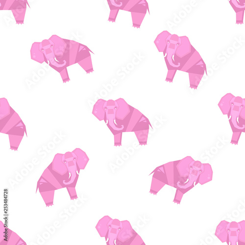 Elephant Pattern. Stylized Vector Illustration