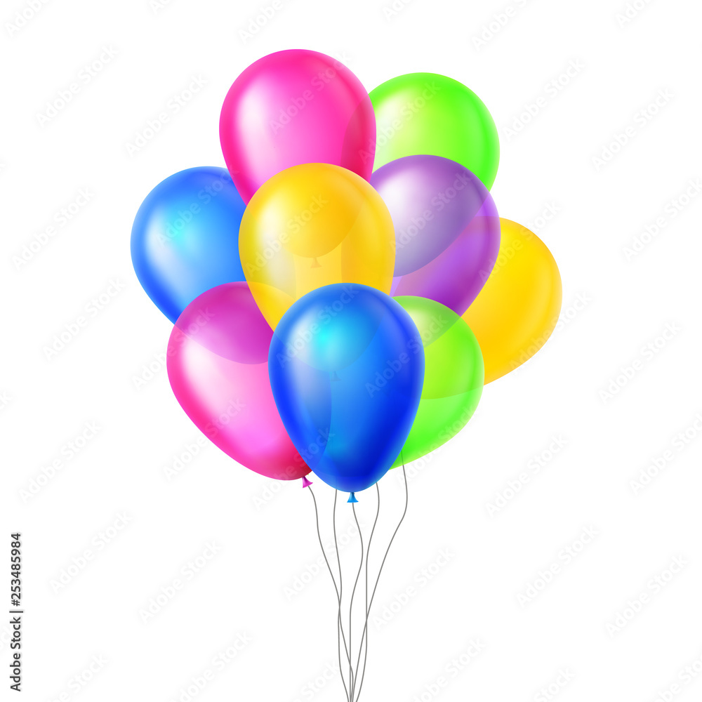 custom made wallpaper toronto digitalBalloons Vector. In Air. Big Surprise. Group Bunch. Flying. Birthday, Holiday Event Elements Decoration. Realistic Illustration