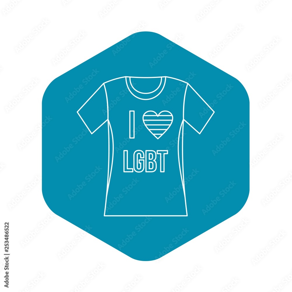 T-shirt i love LGBT icon. Outline illustration of t-shirt i love LGBT vector icon for web T-shirt i love LGBT icon. Outline illustration of t-shirt i love LGBT vector icon for web