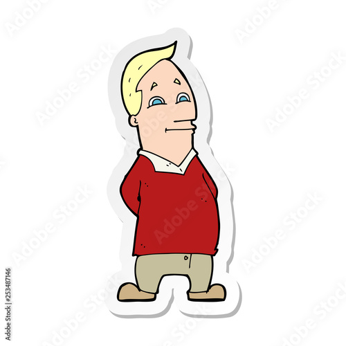 sticker of a cartoon friendly man