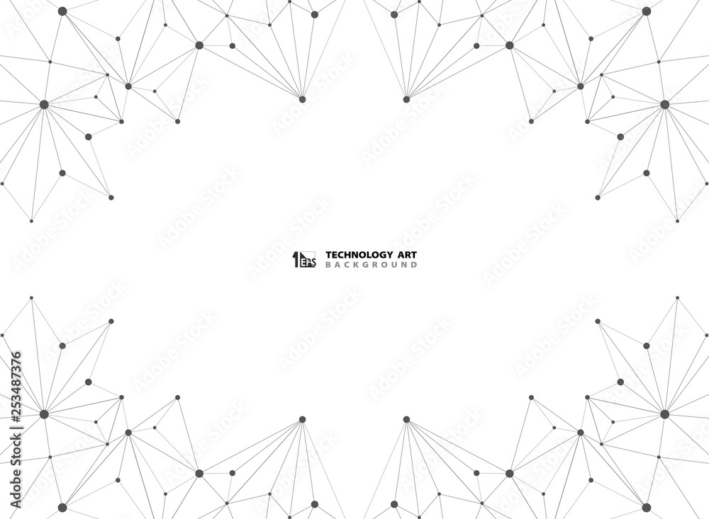 Abstract black technology connection line on white background. You can use for technology ad, poster, print, cover artwork.