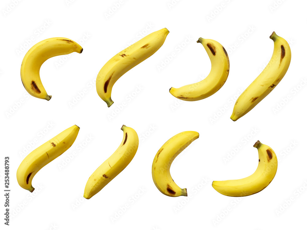 Bananas isolated on white background with clipping path