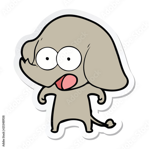 sticker of a cute cartoon elephant