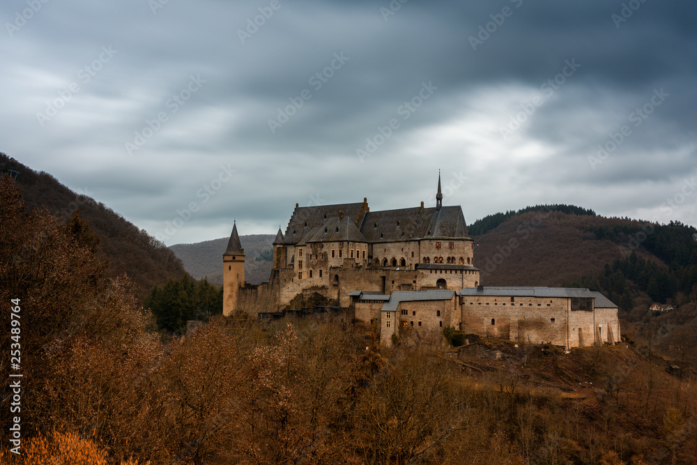 Old historic castle Vianden in Luxembourg.