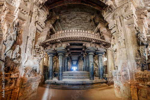 Madurai, India, November 12, 2018. Gallery near the East Gate of Minakshi Sundareshvara temple