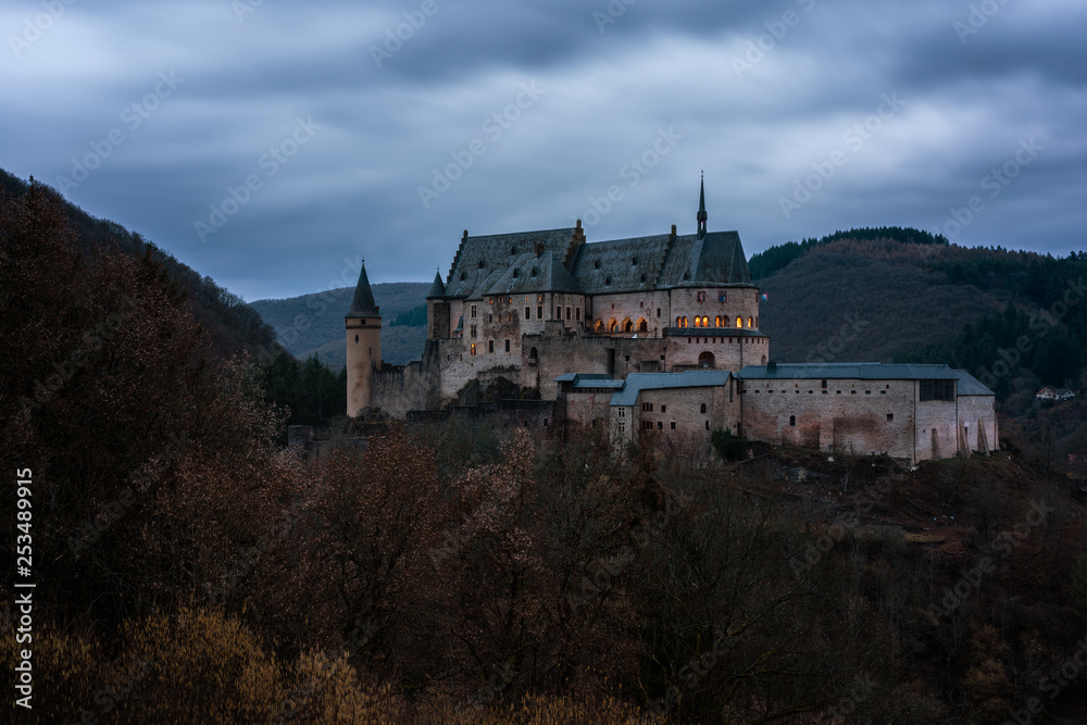 Old historic castle Vianden in Luxembourg.
