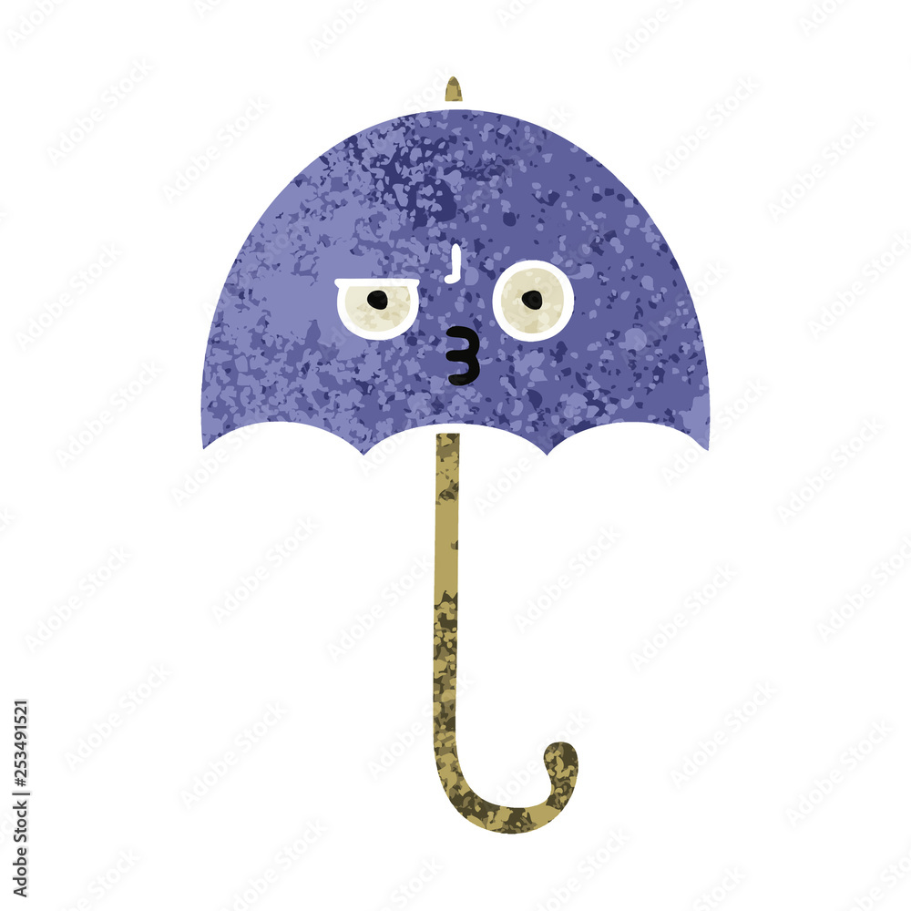 retro illustration style cartoon umbrella retro illustration style cartoon umbrella