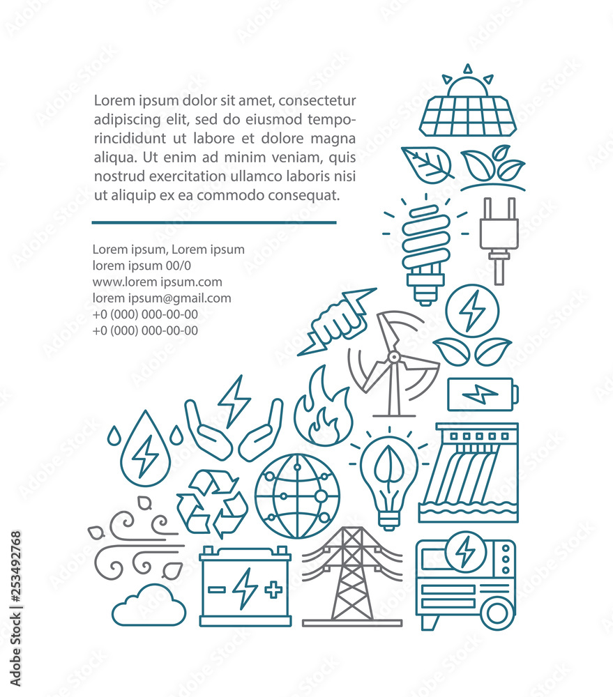 Eco energy article page vector template Eco energy article page vector template