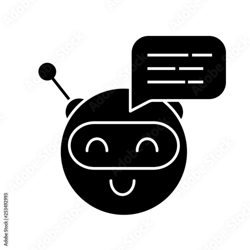 Chatbot message glyph icon