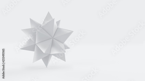 origami star no colored 3D illustration