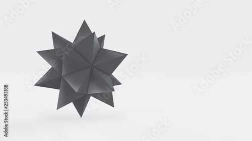origami star no colored 3D illustration