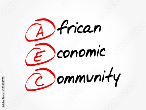 AEC - African Economic Community acronym, business concept background