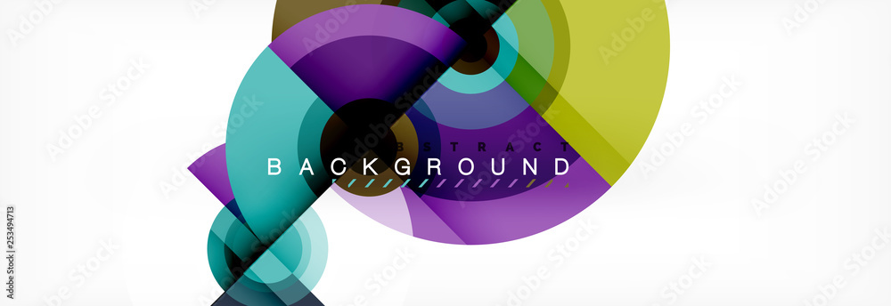 Flying circles geometric abstract background Flying circles geometric abstract background