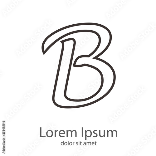 Logotipo letra B mayúscula lineal color gris