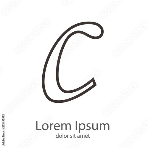 Logotipo letra c minúscula lineal color gris