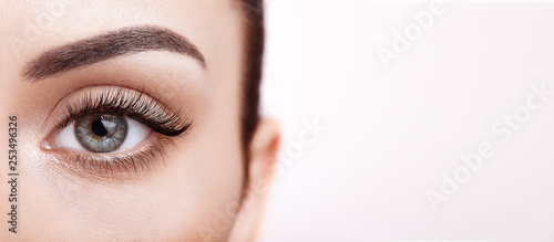 Foto Female Eye with Extreme Long False Eyelashes