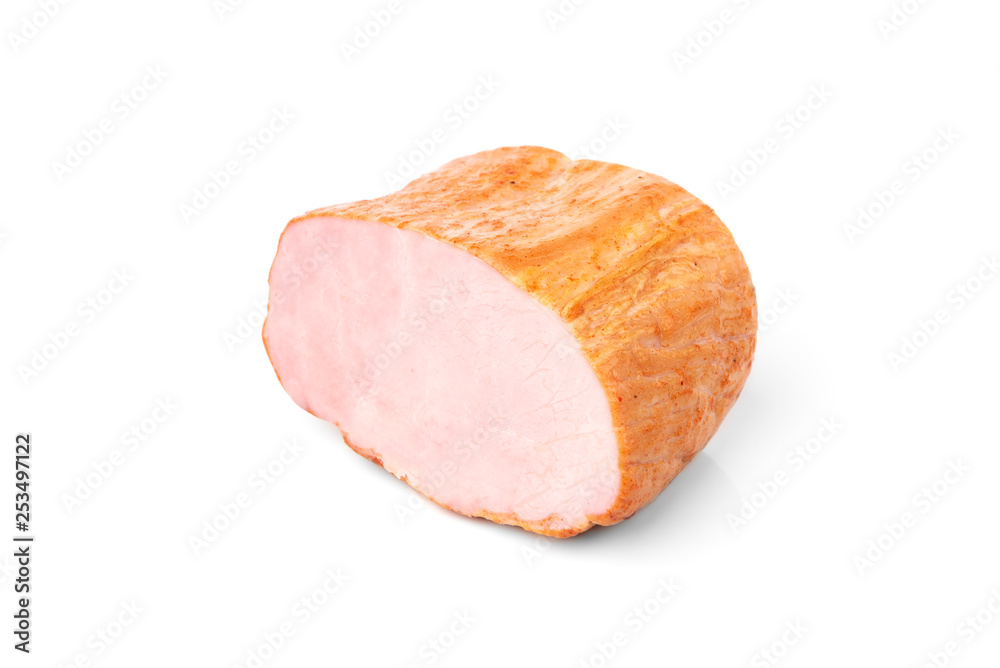 Smoked pork meat isolated on white background. Smoked pork meat isolated on white background.