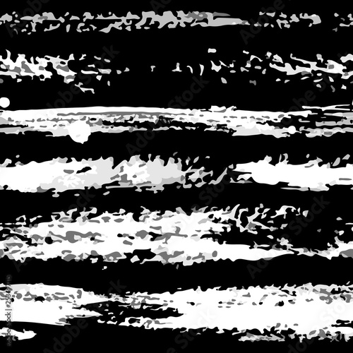 Vector seamless hand painted watercolor dry stripes pattern. White on black background. Clipping paths included. The editable texture on Swatches Panel and the style on Graphic Styles Panel.