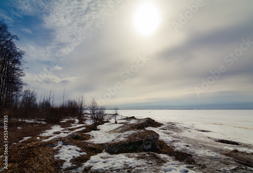 shore of the Gulf of Finland, St. Peterburg, Russia