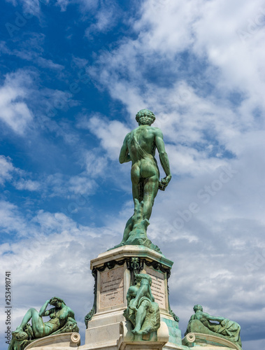 The statue of Michelangelo David at Piazzale Michelangelo  Michelangelo Square  in Florence  Italy