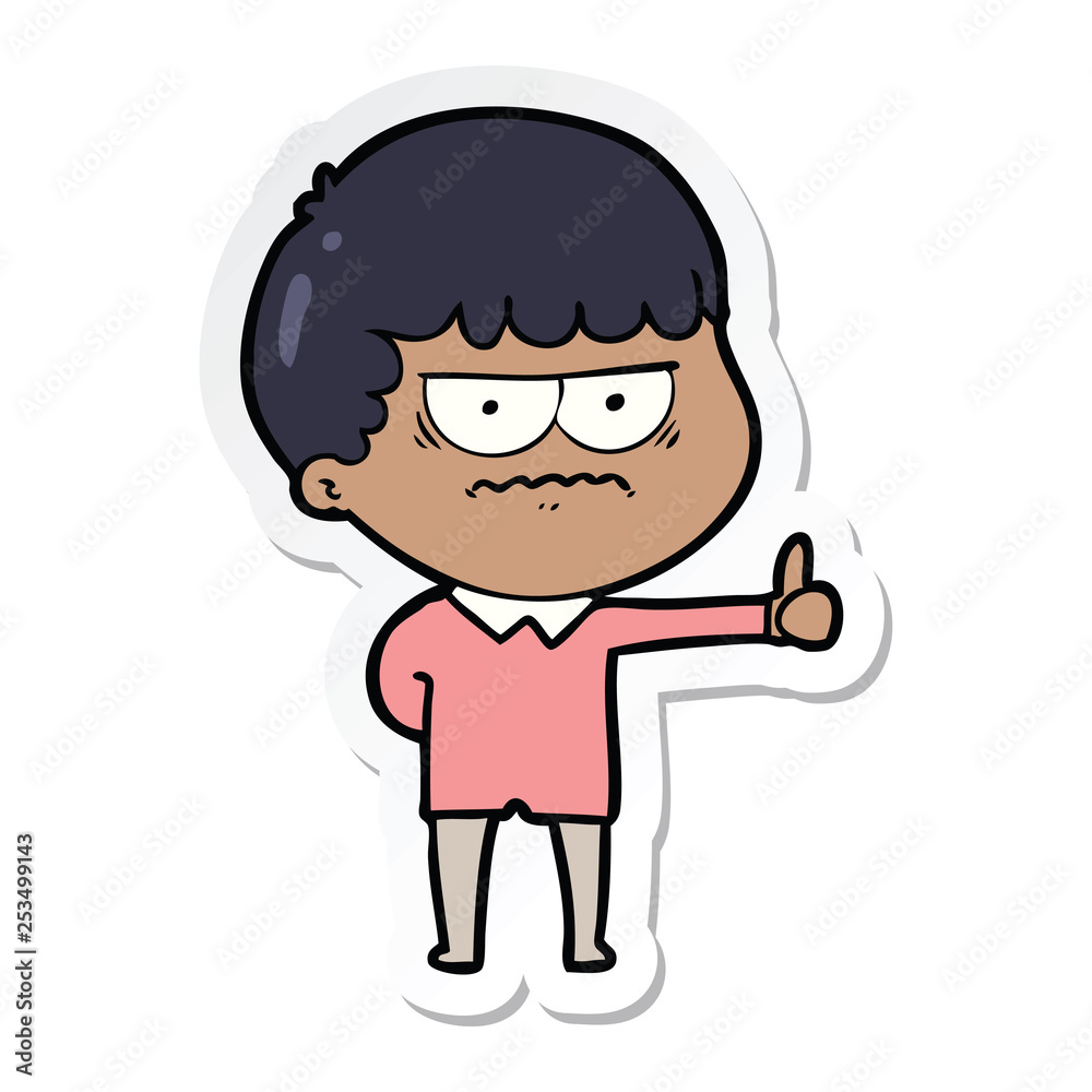 sticker of a cartoon annoyed man sticker of a cartoon annoyed man