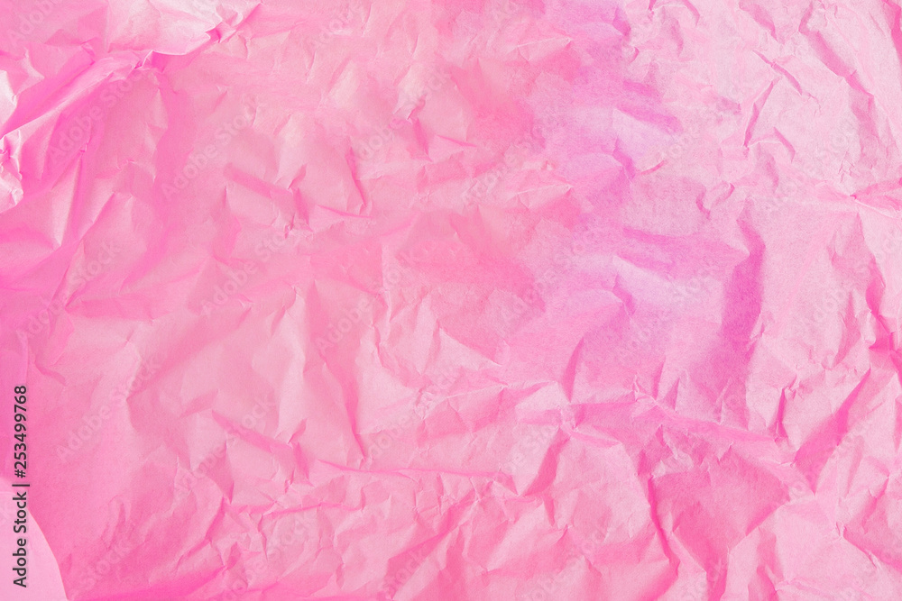 Fototapeta premium Pink texture horizontal background, jammed paper