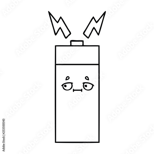 line drawing cartoon battery