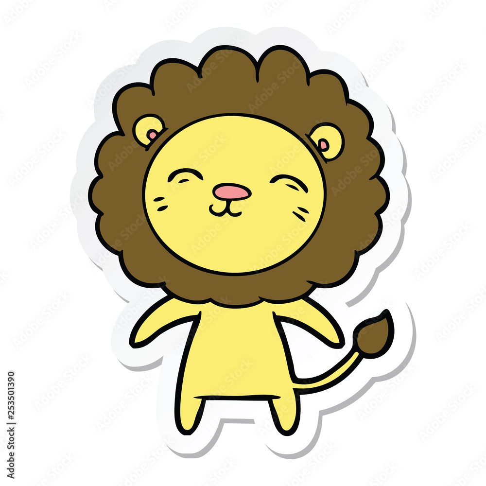 sticker of a cartoon lion sticker of a cartoon lion