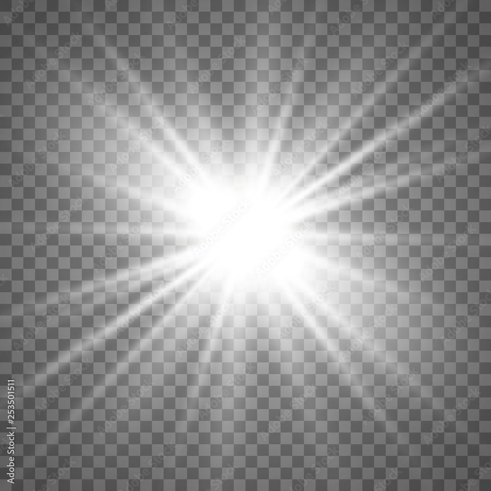 Glow light effect. Star burst with sparkles.Sun. Vector illustration