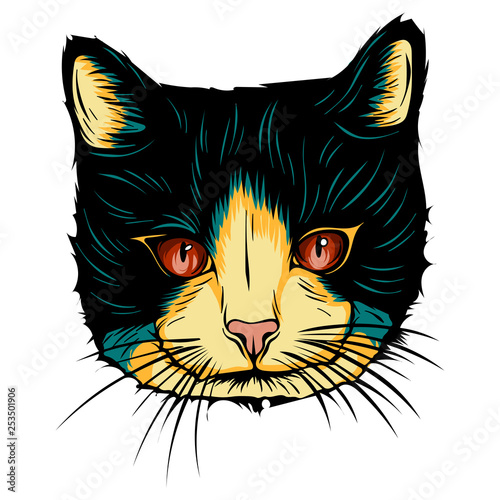 drawing of a head of a puppy cat