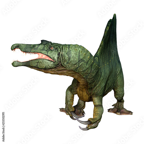 Fototapeta Naklejka Na Ścianę i Meble -  3D Rendering Dinosaur Spinosaurus on White