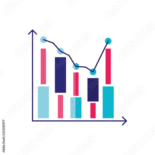 statistical graphics bars isolated icon