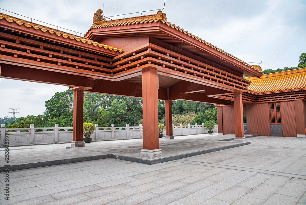 Shenzhen Hongfa Temple Retro Corridor Building Shenzhen Hongfa Temple Retro Corridor Building
