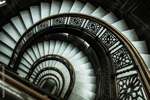 spiral staircase diagonal dark