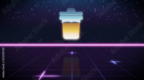 Fényképezés synthwave retro design icon of can