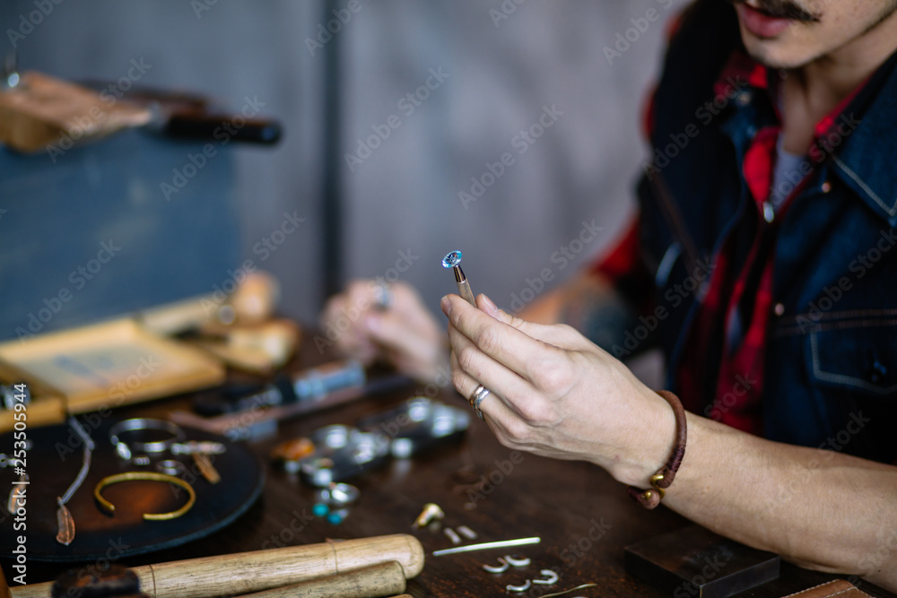 professional artisan dealing with material, close up cropped photo. business professional artisan dealing with material, close up cropped photo. business