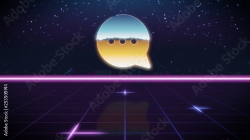 Fényképezés synthwave retro design icon of comment bubble