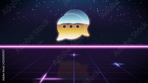 Vászonkép synthwave retro design icon of comment bubbles