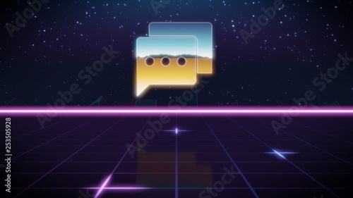 synthwave retro design icon of comment bubbles