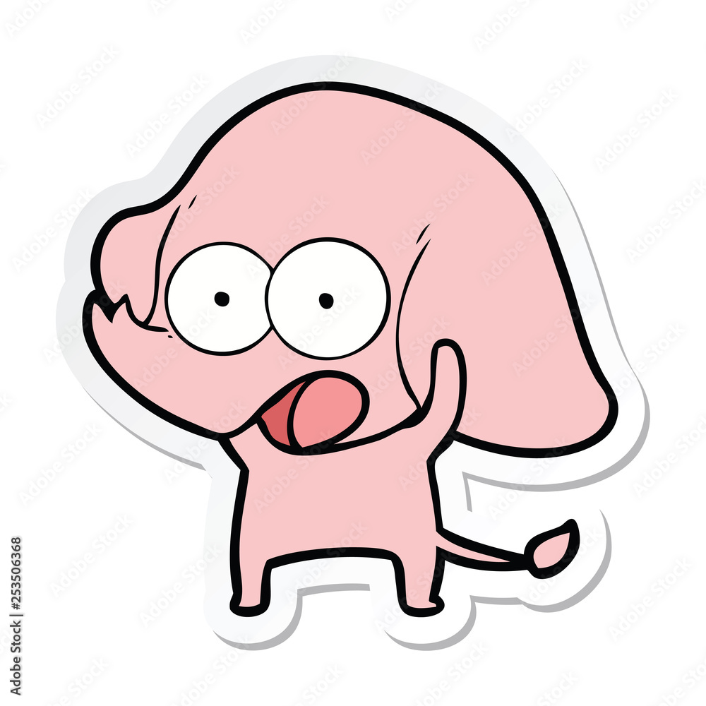 sticker of a cute cartoon elephant sticker of a cute cartoon elephant