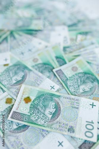 Lots of polish currency money zloty