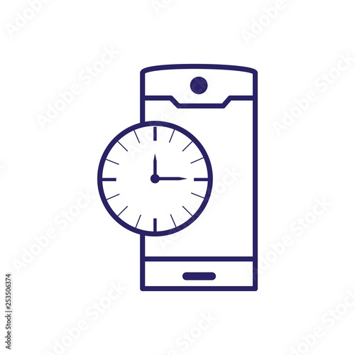 smartphone device with clock time