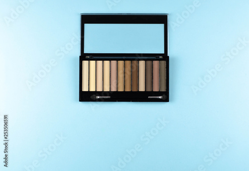 Palette of shades of brown on a blue background.